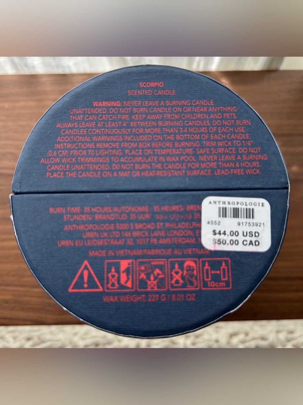 EUC Lou Benesch x Anthropologie Stargazer Zodiac Boxed Candle, Scorpio - Picture 6 of 7